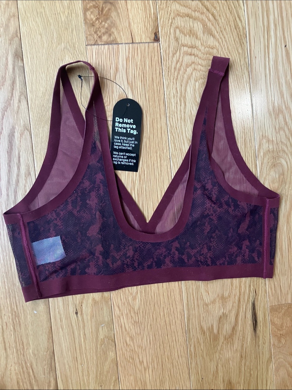 NWT EBY Sheer Bralette in Wine size Large - Picture 4 of 13